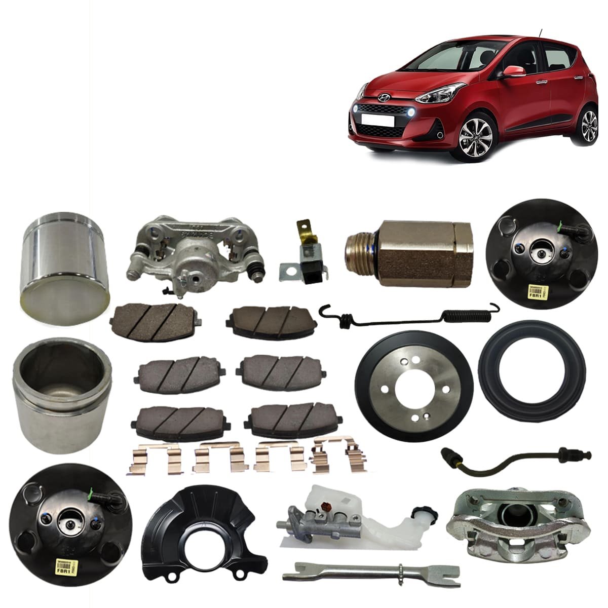 Hyundai Grand I10 Brake Parts- Brake Disc Pad Caliper Wheel Cylinder Shoes Pipe Drum Brake Repair Kit Booster Cable Padel
